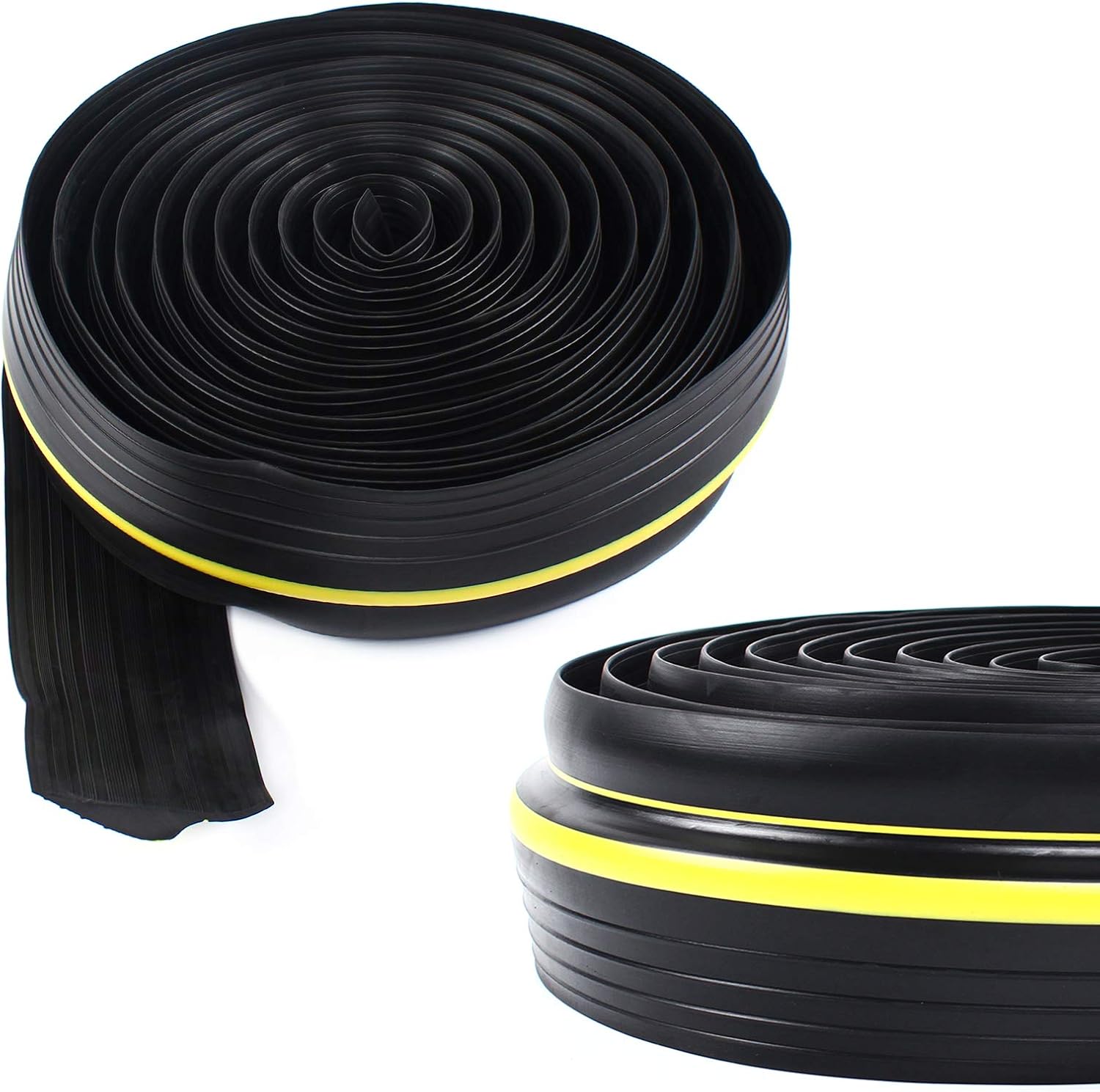 Miumaeov 20ft Garage Sealing Rubber Strip 3" Width Weatherproof Door Threshold Seal Strip Universal PVC Seal Strip with Yellow Lines