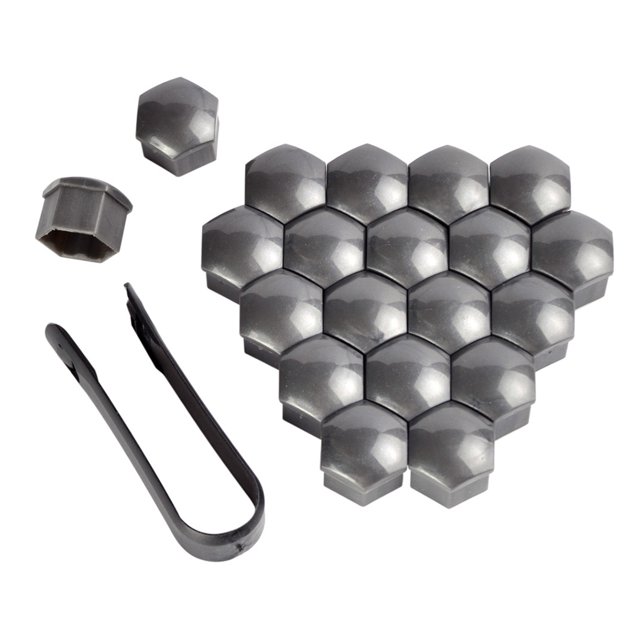 20 piezas de tapas de tuercas de rueda de coche, cubierta de tornillo de cubo automático Universal, reemplazo de tuercas de neumáticos a prueba Vehículos, repuestos y accesorios Mis Gris 19 mm