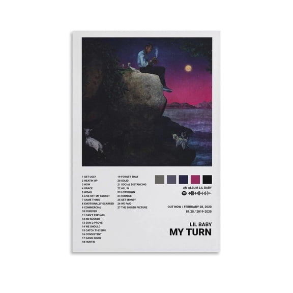 Lil Baby My Turn Canvas Poster Wall Decorative Art Painting Living Room Bedroom Decoration Gift