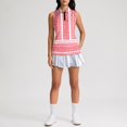 thumbnail image 5 of Women's Sleeveless Golf Shirt Collared Zip Up Collared Tank Top, Quick Dry Polyester for Tennis and Gym Red XL, 5 of 6
