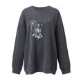 thumbnail image 2 of Gibobby Sudadera mujer Sudadera de Manga Larga para Mujer de Gran tamaño de otoño de Talla Grande Holgada Cuello Redondo atlético Y-2K(Gris oscuro,M), 2 of 3