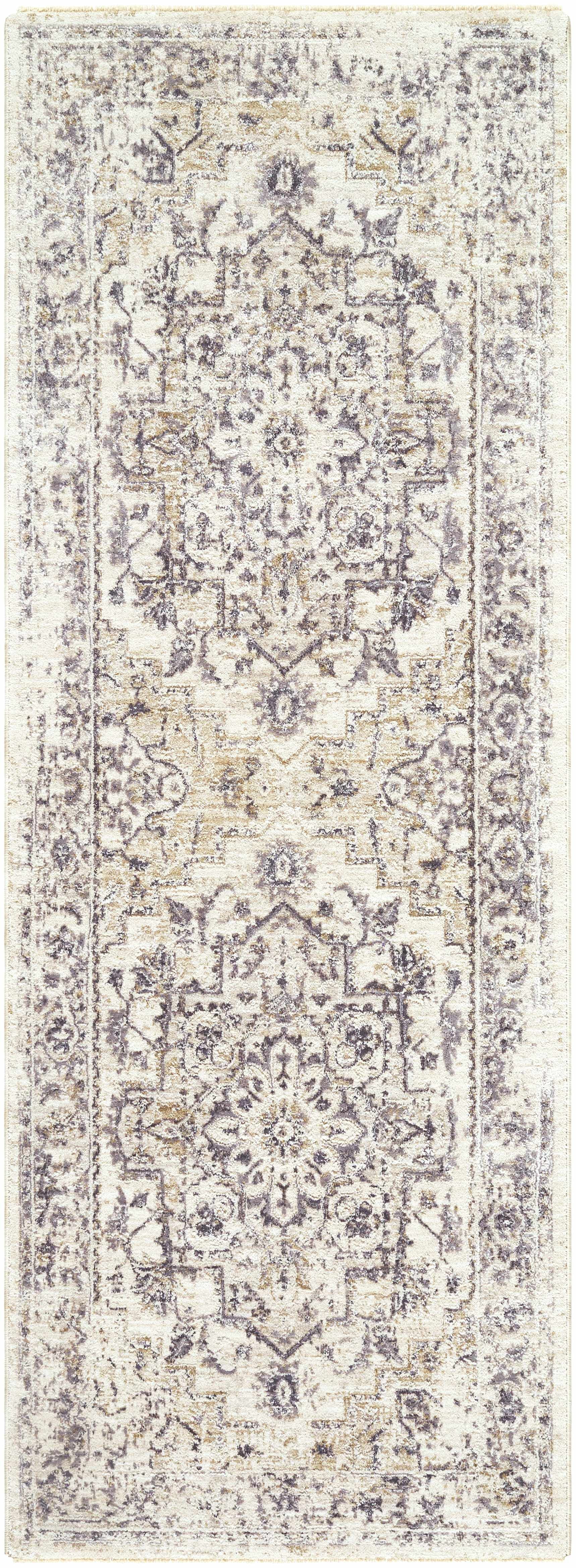 Hauteloom Alissa Living Room, Bedroom Area Rug - Traditional - Cream, Charcoal, Ivory - 7'10" x 10'2"