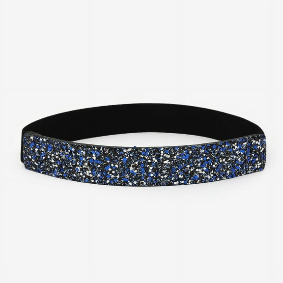 KuKuZhu New Crystal Belts for Women Elastic Black Gold Waist Belts Rhinestone Luxury Ladies Woman Belts for Dress Accesorios Mujer