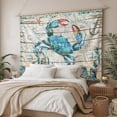 thumbnail image 3 of Teal Crab Coastal Tapestry for Bedroom Wall Hanging Tapestry, Summer Beach Nautical Starfish Retro Ceiling Backdrop Tapestries Poster Blanket Wall Decor for Teens Room Living Room Dorm 39" x 59", 3 of 8