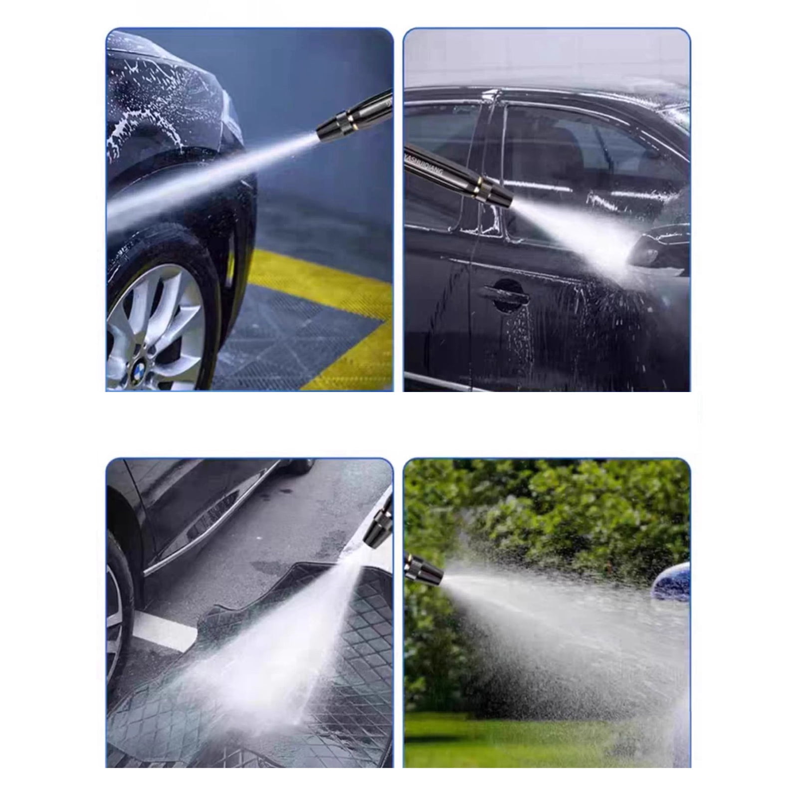 Mohdy Adjustable Connector Spray Gun Direct Spray Water Gun + 2 Clips 16*2, Abs Water Valve Nozzle, Direct-Jet Water Gun, High Pressure Power Washer Nozzle with Metal Connector Set Garden