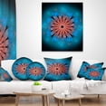 thumbnail image 4 of Designart Fractal Blooming Turquoise Flower - Floral Throw Pillow - 18x18, 4 of 5