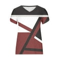 thumbnail image 2 of Camiseta de Manga Corta Suelta con Cuello en V Impresa, Blusa Casual para el Hogar Y el Uso Diario, 2 of 4