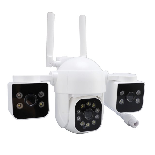 Cámara de Seguridad al Aire Libre, DetecioN de Movimento 2 Cámaga de Seguridad de Tilt Tilt de Tres Lentes para el HOGAR