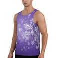 thumbnail image 2 of Balery Snowfall Sky White Purple Pattern Men's Workout Tank Top Gym Muscle Tee Fitness Bodybuilding Sleeveless T Shirt Quick Dry Fit Muscle Tank Top Slim-Fit Tank-Large, 2 of 7