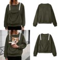 thumbnail image 4 of Womens Large Pet Pouch Sweatshirt Oversized Kitten Puppy Carrier Hood Fashionable Long Sleeve Oversized Pocket Pullover Shirt for Women Winter Clothes, 4 of 5