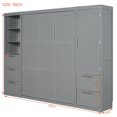 thumbnail image 6 of MODERNLUXE Queen Size Murphy Bed,120-inch Larger Space-Saving Wall Bed with Closet,5 Drawers and 3 Shelves,Foldable Platform Bed Vertical Wall Bedfram for Small Space,Bedroom,Guest Room,Gray, 6 of 7