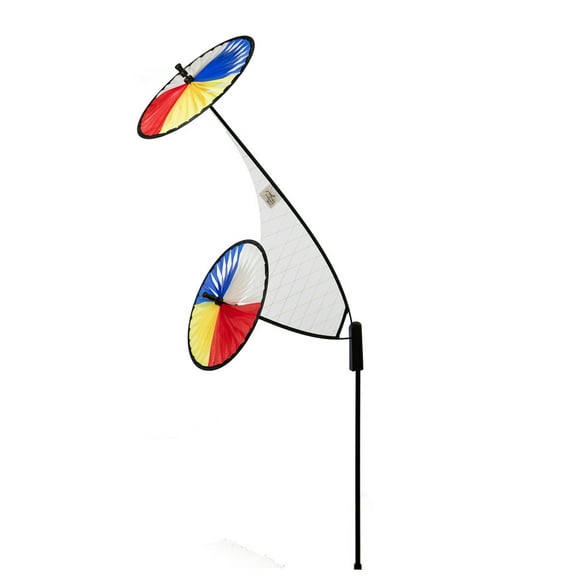Wind Fairys Space Flower - Red, White, Blue, and Yellow - Spinning Outdoor Decor