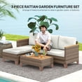 thumbnail image 4 of Outsunny 3 Piece Patio Furniture Set, L-Shaped Outdoor Sofa, Cream, 4 of 10