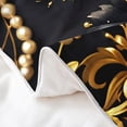 thumbnail image 5 of Manfei Gold Black Rose 100% Cotton Comforter Cover King for Girls Women, Bohemian Damask Pearl Bedding King Size, Butterfly Bedding Accessories, Lightweight Room Decorative, 5 of 9