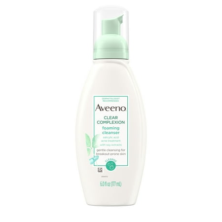 Aveeno Clear Complexion Foaming Facial Cleanser with Soy, 6 fl. (Best Face Products For Acne)