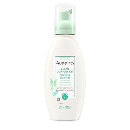 Aveeno Clear Complexion Foaming Facial Cleanser with Soy, 6 fl. (Best Natural Skin Cleanser)