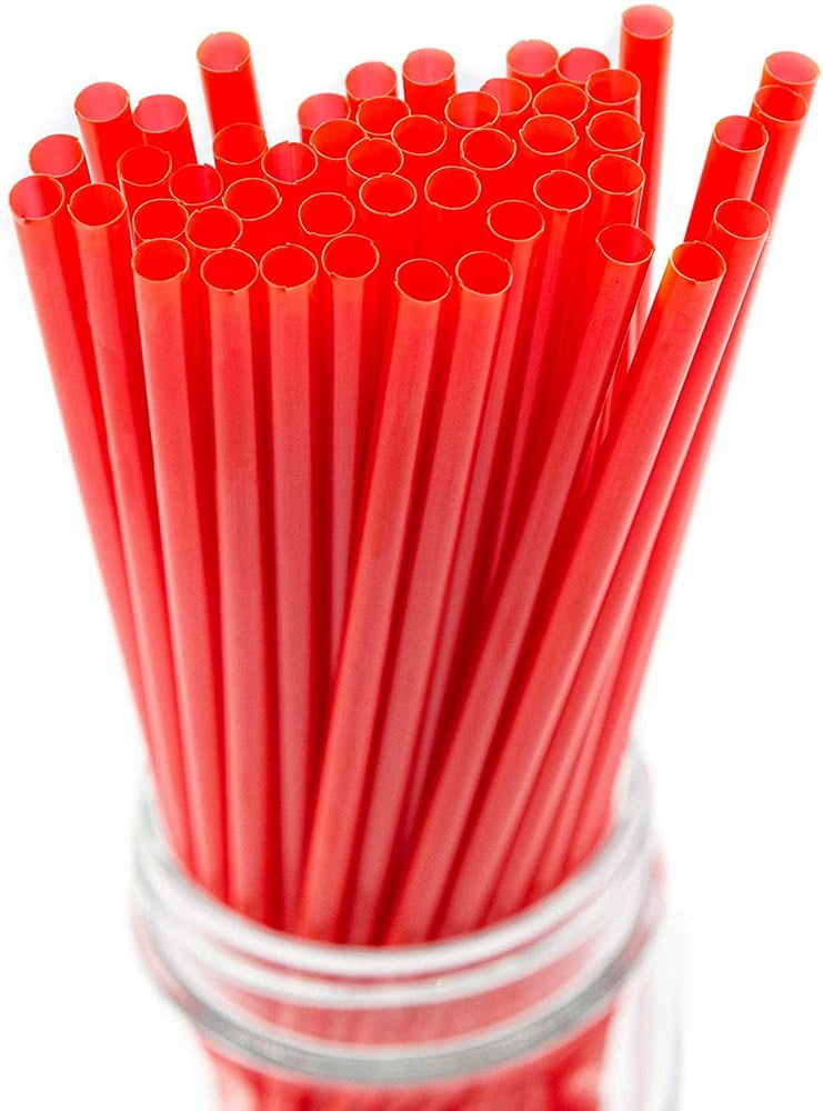 Made in USA Pack of 250 Slim Tall (10 X 0.21) Plastic Drinking Straws  (FDA-approved, Non-toxic, BPA-free) 