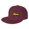 thumbnail image 1 of DouZhe Flat Brim Cap Snapback Hat, Venezuela Map Flag Prints Adjustable Red Adult Baseball Cap, 1 of 6