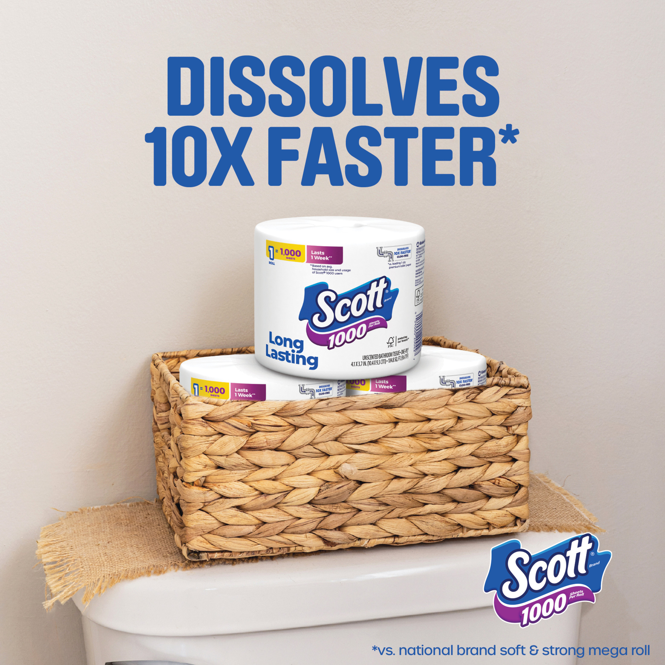 Scott 1000 Toilet Paper, 12 Rolls, 1000 Sheets per Roll photo 5