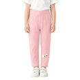 thumbnail image 3 of EnJoCho Toddler Girls Leggings Ribbed Elastic Waist Cute Bow Stretchy Slim Trousers Suitable For Dance Sports Preppy Style School Unifor𝗆 Indoor Casual Bottoms, 3 of 5