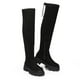 thumbnail image 2 of Dream Pairs - Botas altas hasta el muslo con plataforma por encima de la rodilla para mujer, botas altas largas y elásticas con suela gruesa suave SDOB 222W Dream Pairs SDOB222W, 2 of 4