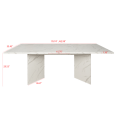 thumbnail image 4 of Tcbosik 63" - 78.7" Extendable Dining Table with Faux Marble Top, Modern Kitchen Table for 6-10 Person, Accent Table for Living Room, White, 4 of 9