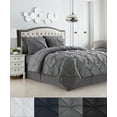 thumbnail image 2 of 8 Piece Bed In A Bag Pintuck Comforter Sheet Bed Skirt Sham Set for All Seasons, 2 of 10
