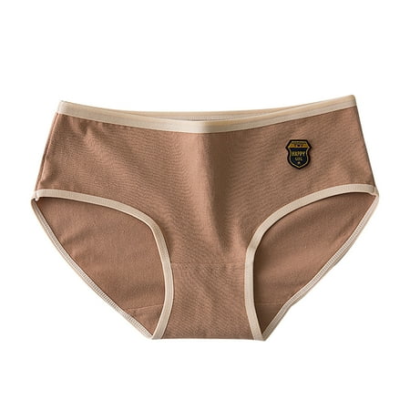 Bigersell Plus Size Underwear for Women Clearance Cotton Briefs Women High Cut Panty Style P-1118 Cotton Plus Size Panties Thong Panties Briefs Mid Waist Women s Briefs Coffee XL
