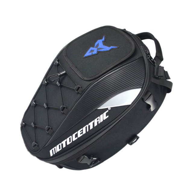 Wweixi Waterproof Motorbike Rear Bag Motorcycle Bag Waterproof Motorbike Tail Bag Rear Mounted Storage Pouch with Reflective Strips Blue Type 1