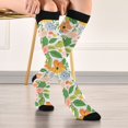 thumbnail image 5 of FORMRS Womens Knee High Socks Casual Long Thick Travel Daily Wear, 1 Pair, Retro Pink Floral, 5 of 6