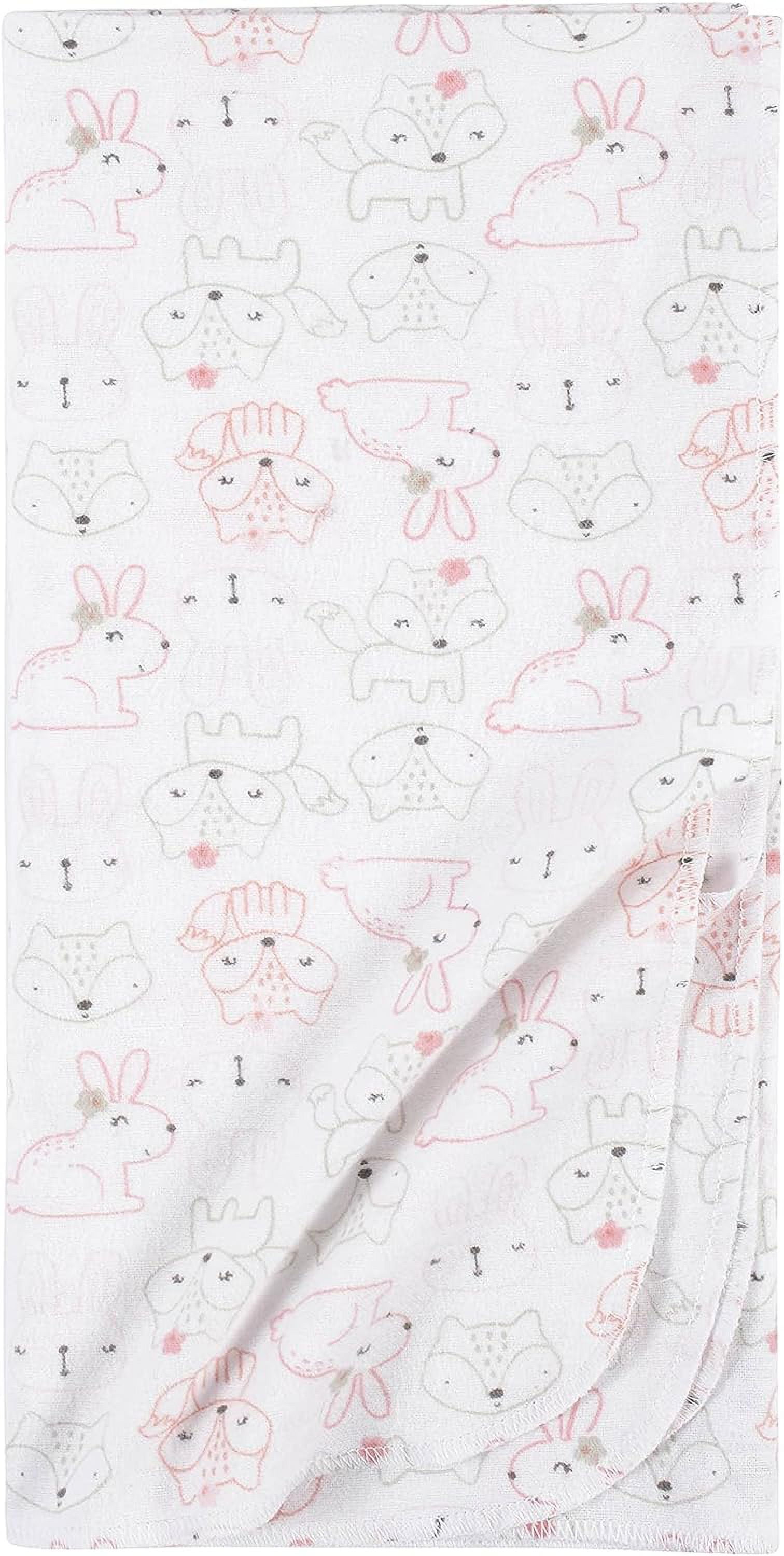Gerber Baby Girls 100% Cotton Flannel Receiving Blankets, 5-Pack