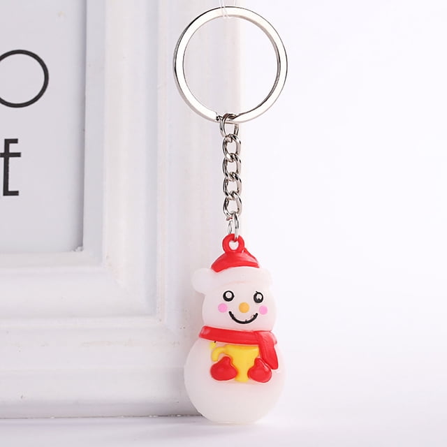 Festive Keychains Kids Christmas Wallet with Key Ring Wallet with Ring 3D Snowman Chain for Womens Case Wallet Keys Wrist Holder Vehicles Holiday Accessories Toy Wallets with Key Ring