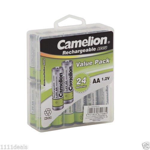 Camelion AA Rechargeable NiCD Batteries 800mAH 24 Pack + FREE SHIPPING