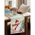 thumbnail image 3 of Christmas Tree Snowman Table Runner 13x60in Non-Slip Cotton Linen Table Runners, Winter Snowflakes Corals Dresser Scarves TableRunner for Dinner Kitchen Dining Wedding Party, 3 of 9