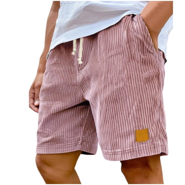 Men's Lace-up Elastic Waist Pocket Exercise Fitness Home Half Shorts Pants