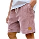 thumbnail image 1 of Ceisia Men's Gift Relaxed Knee-Length Corduroy Casual Shorts Soft Cotton Elastic Waist Label Decor Multi-Color, 1 of 5