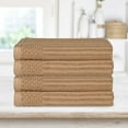 thumbnail image 2 of Superior Ribbed Cotton Ultra-Absorbent 4-Piece Coffee Bath Towel Set, 2 of 7