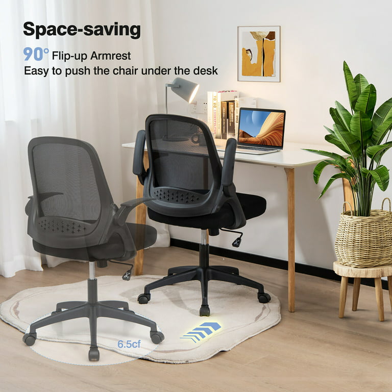Costway Mesh Office Chair Swivel Computer Desk Chair W/foldable Backrest &  Flip-up Arms : Target