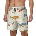 thumbnail image 2 of Haiem Striped Vintage Planes Mens Swim Trunks with Compression Liner 2 in 1 Swimming Shorts Stretch Swimwear Quick Dry,Board Shorts-XX-Large, 2 of 9