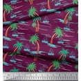 thumbnail image 2 of Soimoi Poly Georgette Fabric Palm Tree & Sailboat Beach Print Sewing Fabric Yard 52 Inch Wide, 2 of 3