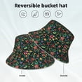 thumbnail image 2 of Honeii Mexican Flower 1 for Unisex Bucket Hat Waterproof Rain Hat Reversible Shiny Rave Bucket Hat for Concert Festival Boonie Cap, 2 of 6