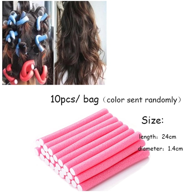 10Pcs Soft Foam Curler Makers Bendy Twist Curls Tool DIY Styling Hair