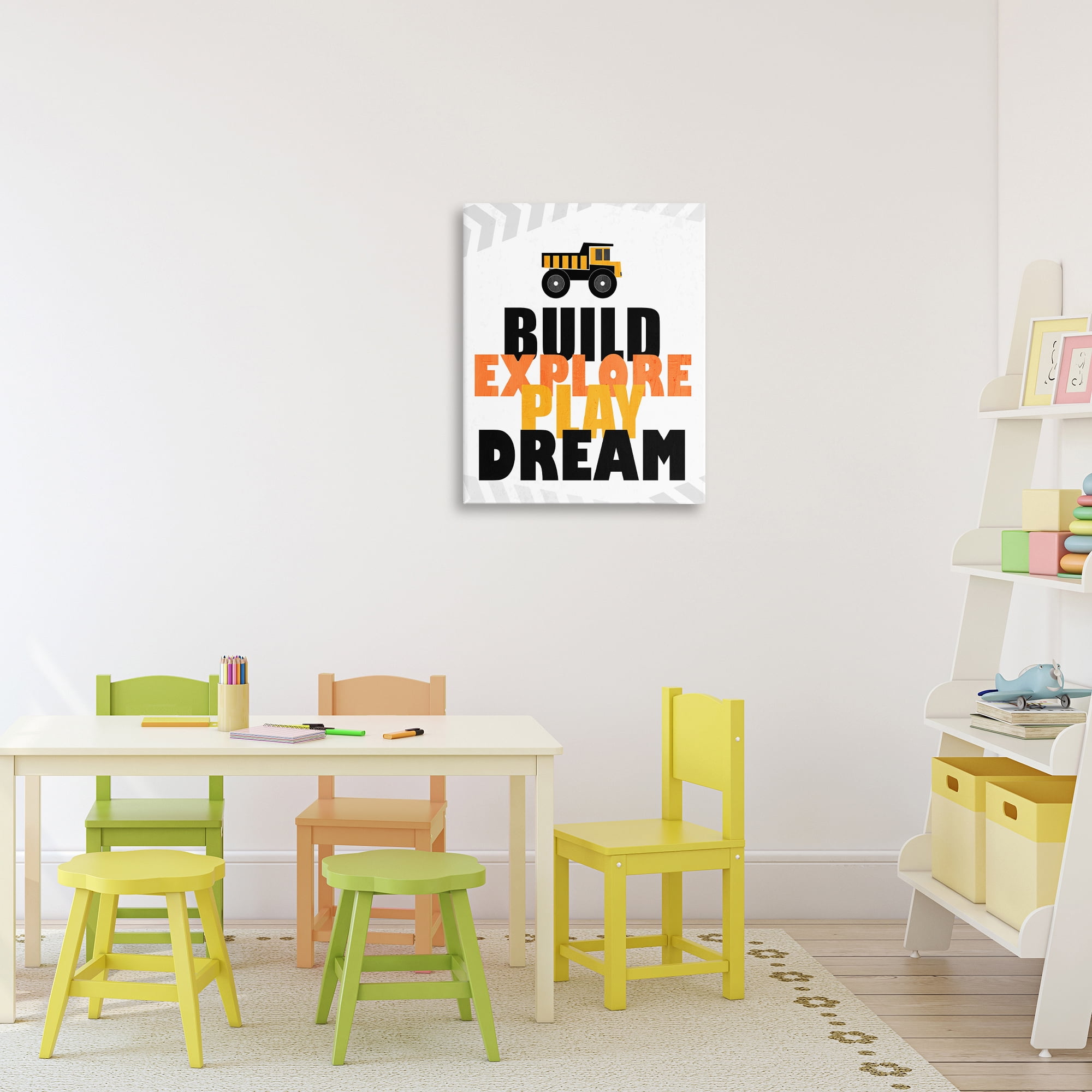 Build Explore Play Dream Canvas Wall Art, design by Kim Allen