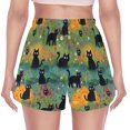 thumbnail image 3 of FORMRS Womens Swim Shorts Mesh Liner Quick Dry Casual Beach Board Bottom with Pockets, Sizes S-2XL, Floral Black Cats Pattern, 3 of 8