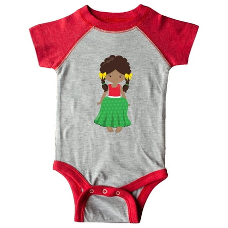 

Inktastic African American Girl Fashion Girl Green Skirt Gift Baby Girl Bodysuit