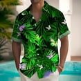 thumbnail image 2 of IWRICH Hawaiian Shirt for Men Short Sleeves Tropical Printed Casual Button down Summer Beach Floral Shirts Green XXXL, 2 of 4
