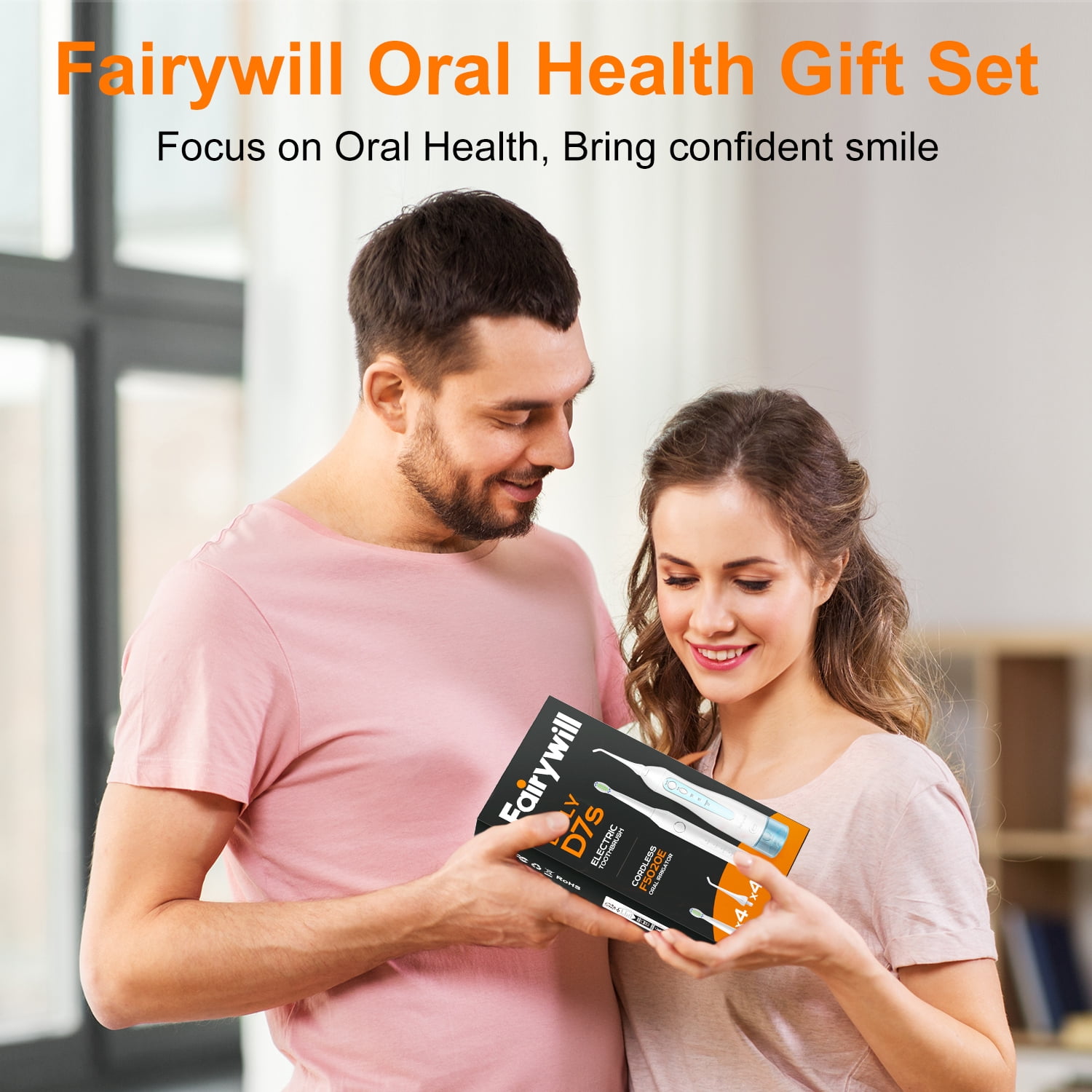 Fairywill Electric Toothbrush Water Flosser Combo, 47000/min Sonic Toothbrush with 5 Modes and 300ml Oral Irrigator,4 Brush Heads & 4 Jet Tips Included, Black