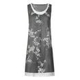thumbnail image 4 of USSUMA Women Casual Loose Tank Dresses Sleeveless Beach Vacation Dress U Neck Floral Printing Fake Two-Piece Midi Swing Dress, 4 of 5