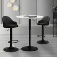 thumbnail image 4 of Magshion 3 Pieces Bar Dining and Chair Set, 31.5" Adjustable Round Cocktail Table and Modern Barstools for Dining Room, Black/White, 4 of 12