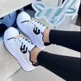 thumbnail image 4 of Nuevas zapatillas de deporte de suela gruesa para mujer de talla grande con tiras delanteras, zapatos blancos de corte bajo, zapatos deportivos casuales individuales, 4 of 6